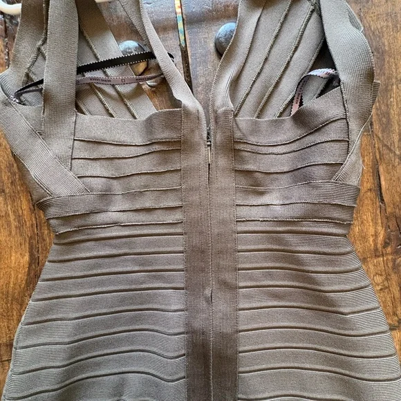 Herve Leger Deep Green Mini Dress - Picture 4 of 4